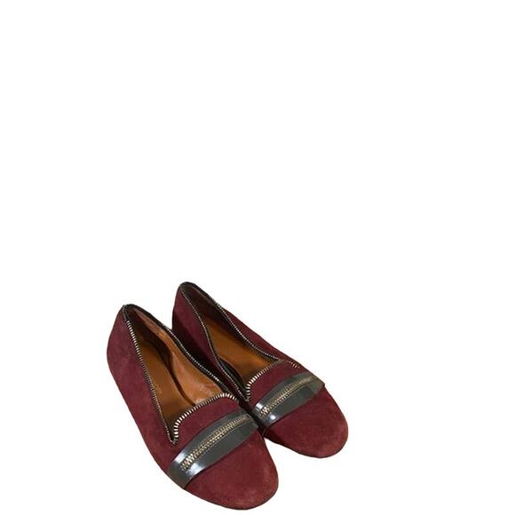 Rebecca Minkoff Maroon Suede Zippered Detail Flats Women SZ 7 - Picture 11 of 11